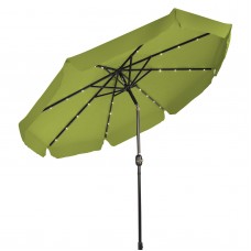 Deluxe Solar Powered LED Lighted Patio Umbrella with Decorative Edges - 9' - by Trademark Innovations (Light Green)   555284957